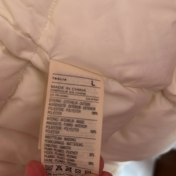 White Puffer Jacket with Faux Fur Collar - Picture 5 of 8